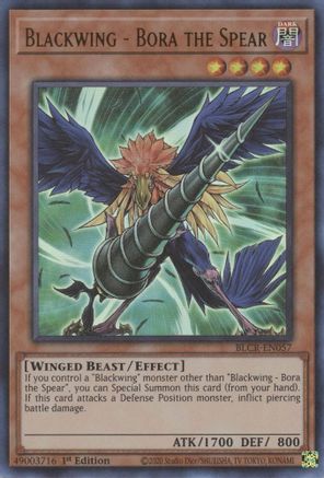 Image of Blackwing - Bora the Spear (BLCR-EN057) - Battles of Legend: Crystal Revenge 1st Edition