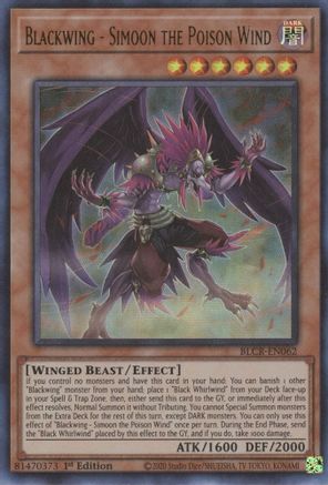 Image of Blackwing - Simoon the Poison Wind (BLCR-EN062) - Battles of Legend: Crystal Revenge 1st Edition