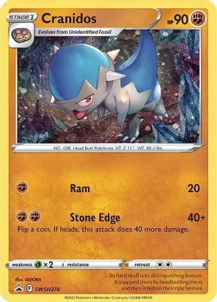 Image of Cranidos SWSH274  - Holofoil SWSH Sword & Shield Promo Cards - Promo