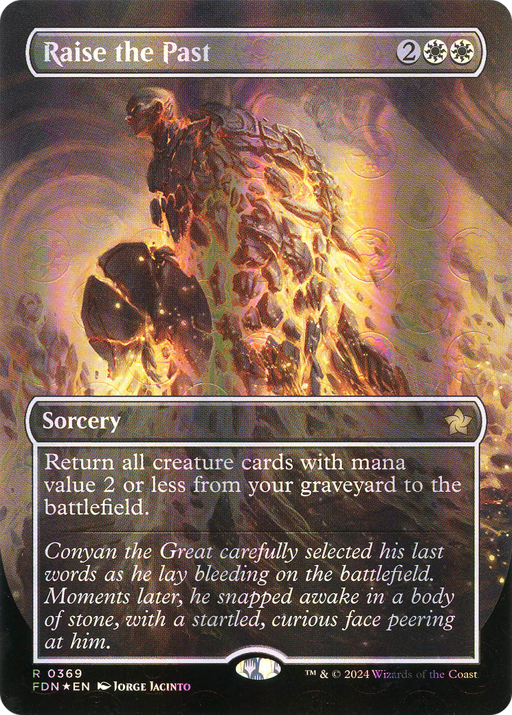 Image of Raise the Past (Borderless) (Mana Foil) (FDN-369) - Foundations (Borderless) Foil