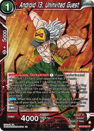 Image of Android 13, Uninvited Guest (Fighter's Ambition Holiday Pack) (BT19-021) - Tournament Promotion Cards