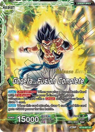 Image of Veku // Gogeta, Fusion Complete (Fighter's Ambition Holiday Pack) (BT19-067) - Tournament Promotion Cards