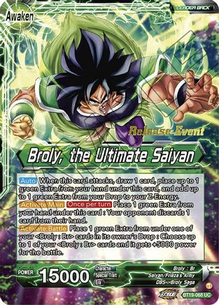 Image of Broly // Broly, the Ultimate Saiyan (Fighter's Ambition Holiday Pack) (BT19-068) - Tournament Promotion Cards