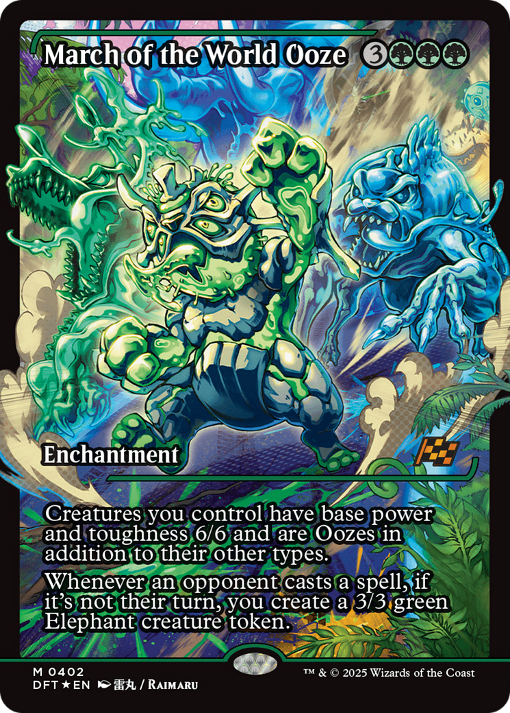 Image of March of the World Ooze (Showcase) (DFT-402) - Aetherdrift: (Showcase, enchantment) Foil
