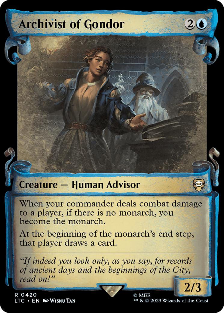 Image of Archivist of Gondor (Showcase Scrolls) (LTC-420) - Tales of Middle-earth Commander: (Showcase) Foil