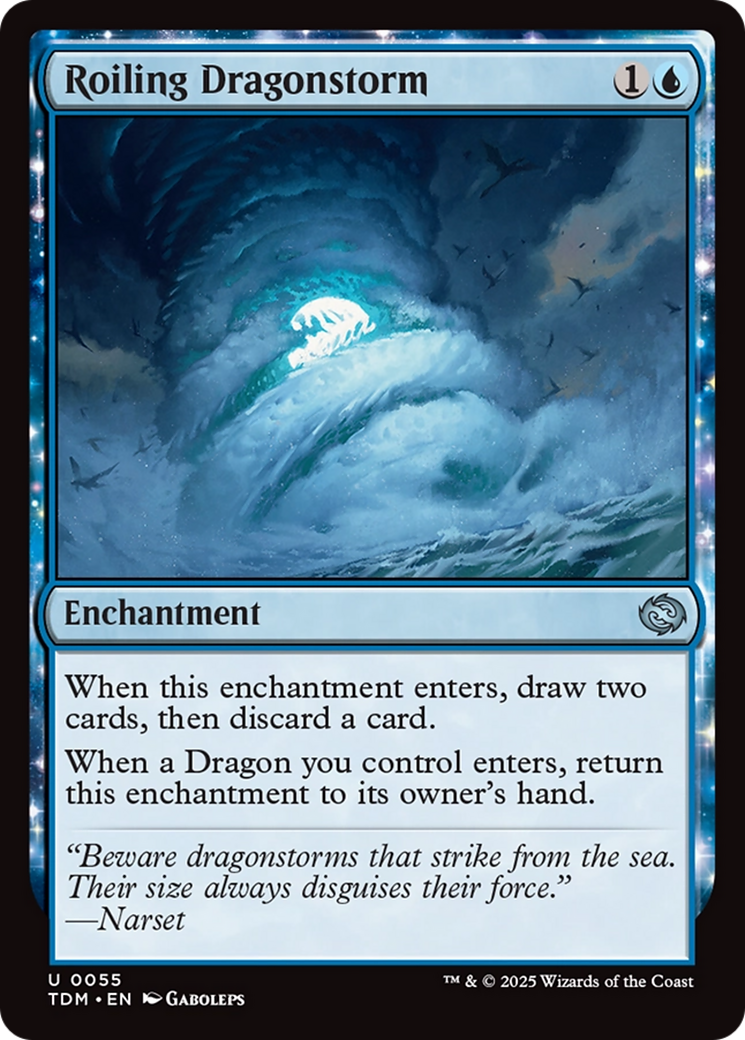 Image of Roiling Dragonstorm (TDM-055) - Tarkir: Dragonstorm: (enchantment) Foil