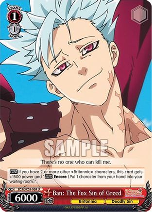 Image of Ban: The Fox Sin of Greed (SDS/SX05-069 U) - The Seven Deadly Sins: Revival of The Commandments