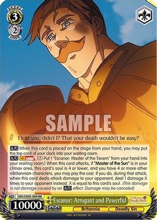 Image of Escanor: Arrogant and Powerful (SDS/SX05-004 RR) - The Seven Deadly Sins: Revival of The Commandments