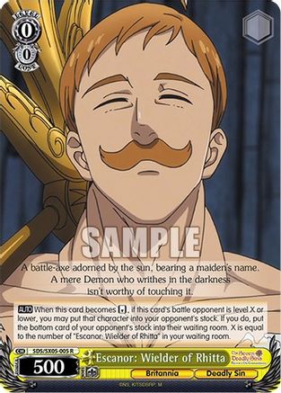Image of Escanor: Wielder of Rhitta (SDS/SX05-005 R) - The Seven Deadly Sins: Revival of The Commandments
