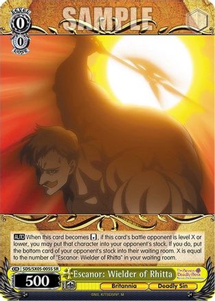 Image of Escanor: Wielder of Rhitta (SR) (SDS/SX05-005S SR) - The Seven Deadly Sins: Revival of The Commandments