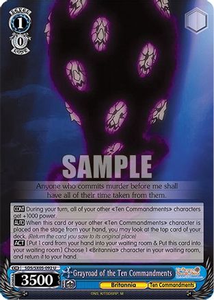 Image of Grayroad of the Ten Commandments (SDS/SX05-092 U) - The Seven Deadly Sins: Revival of The Commandments