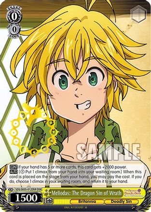 Image of Meliodas: The Dragon Sin of Wrath (DSR) (SDS/SX05-012DSR DSR) - The Seven Deadly Sins: Revival of The Commandments