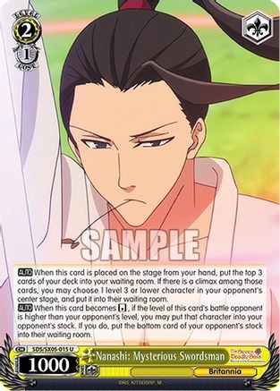 Image of Nanashi: Mysterious Swordsman (SDS/SX05-015 U) - The Seven Deadly Sins: Revival of The Commandments