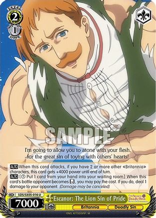 Image of Escanor: The Lion Sin of Pride (SDS/SX05-016 U) - The Seven Deadly Sins: Revival of The Commandments