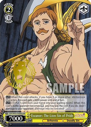 Image of Escanor: The Lion Sin of Pride (DSR) (SDS/SX05-016DSR DSR) - The Seven Deadly Sins: Revival of The Commandments