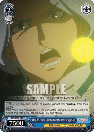 Image of Hendrickson: Unfortunate Investigation (SDS/SX05-106 C) - The Seven Deadly Sins: Revival of The Commandments