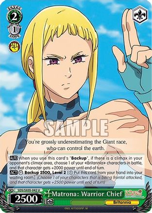 Image of Matrona: Warrior Chief (SDS/SX05-042 U) - The Seven Deadly Sins: Revival of The Commandments
