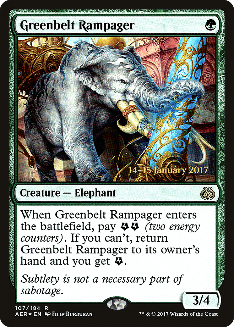 Image of Greenbelt Rampager (PRE-107) - Aether Revolt Promos Foil