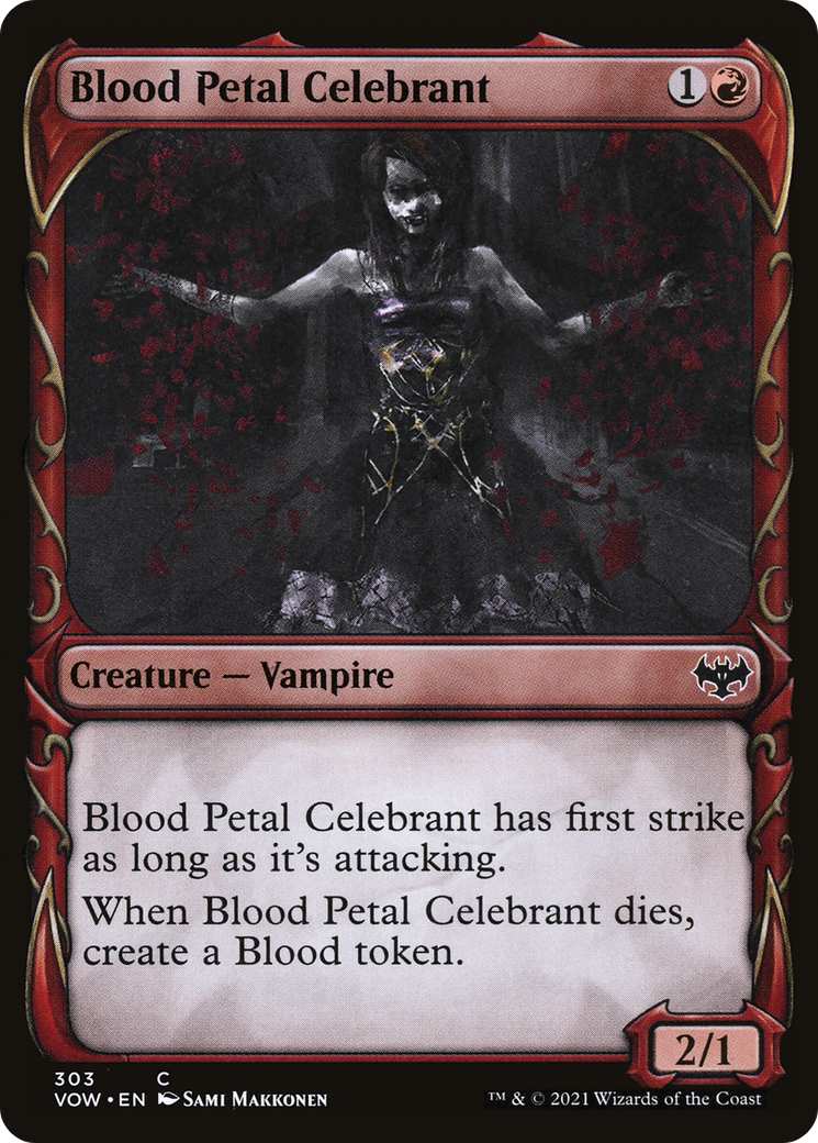 Image of Blood Petal Celebrant (Showcase) (VOW-303) - Innistrad: Crimson Vow: (Showcase) Foil
