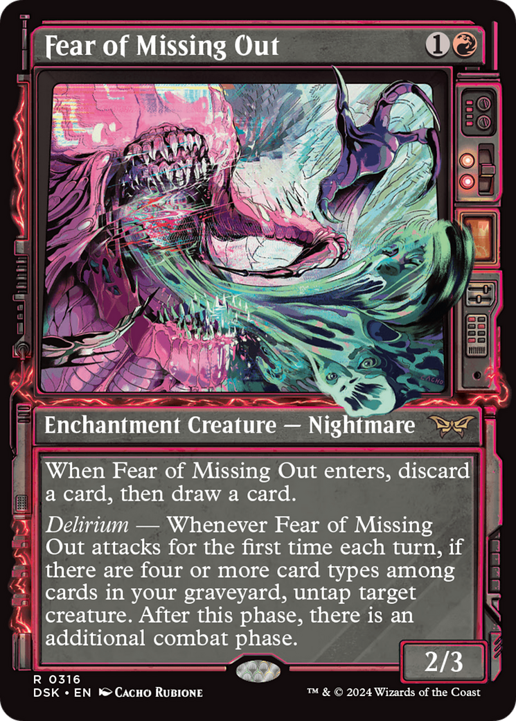 Image of Fear of Missing Out (Showcase) (DSK-316) - Duskmourn: House of Horror: (Showcase) Foil