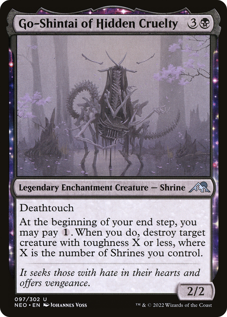 Image of Go-Shintai of Hidden Cruelty (NEO-097) - Kamigawa: Neon Dynasty: (enchantment) Foil
