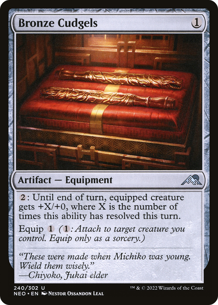 Image of Bronze Cudgels (NEO-240) - Kamigawa: Neon Dynasty Foil