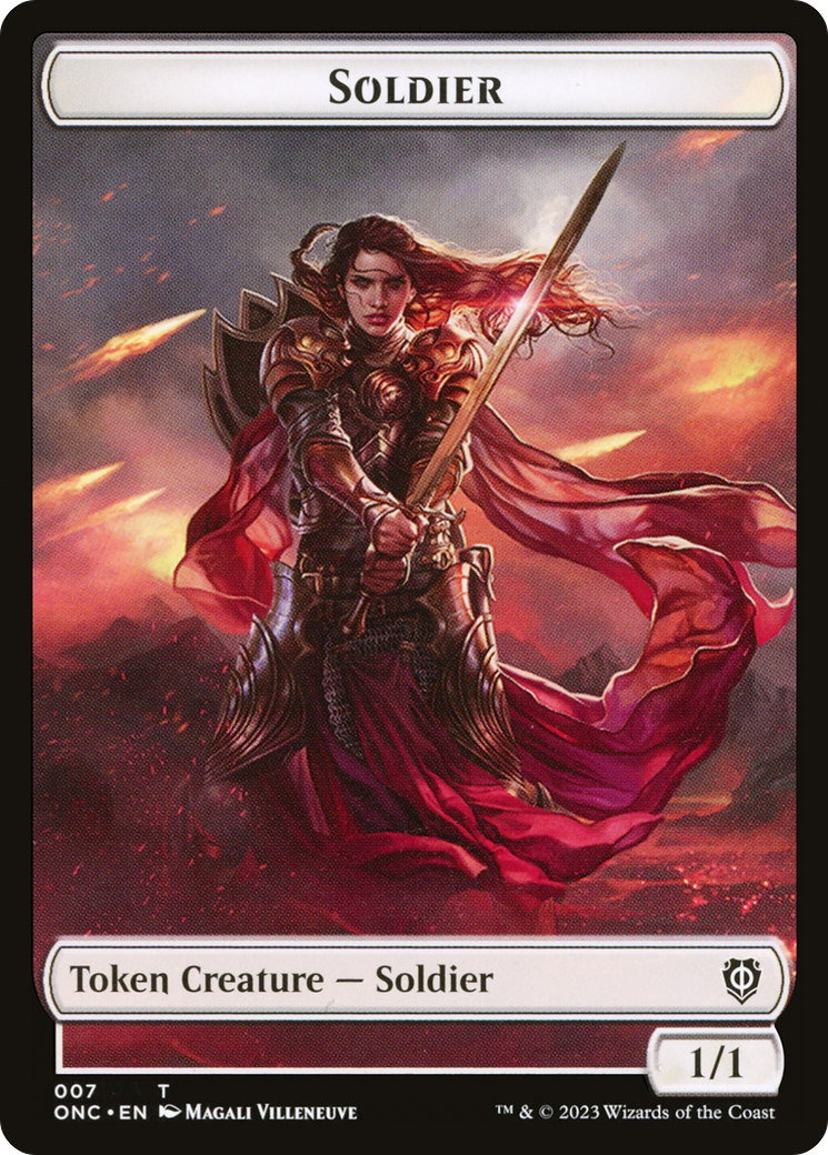 Image of Soldier (TONC-007) - Phyrexia: All Will Be One Commander Tokens