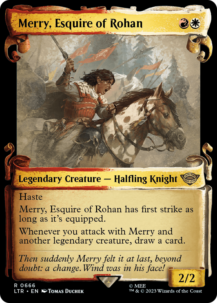 Image of Merry, Esquire of Rohan (Showcase Scrolls) (LTR-666) - The Lord of the Rings: Tales of Middle-earth: (Showcase) Foil