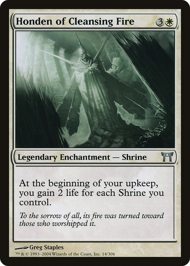 Image of Honden of Cleansing Fire (CHK-014) - Champions of Kamigawa Foil
