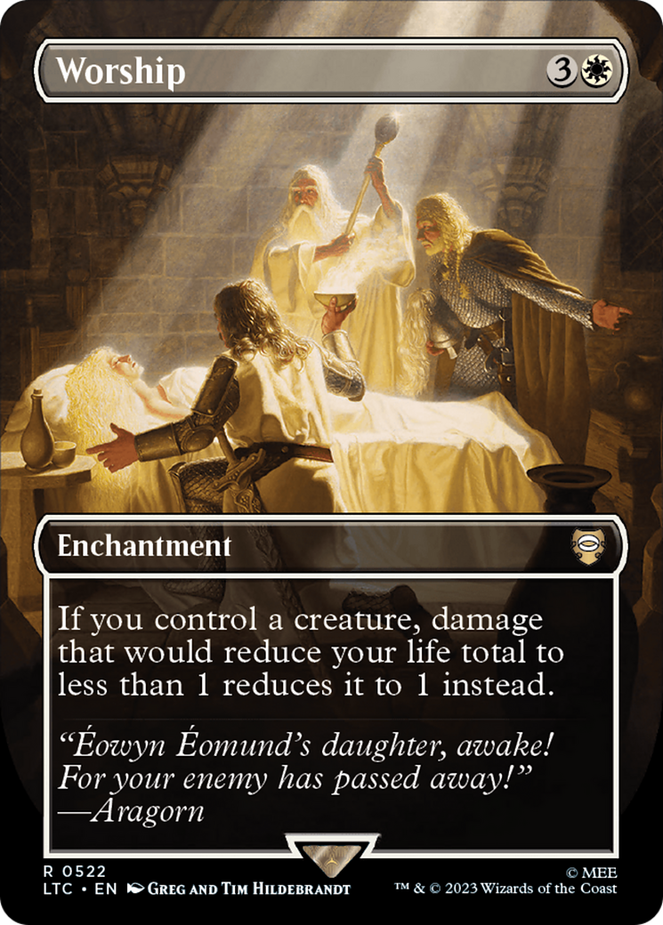 Image of Worship (Borderless) (LTC-522) - Tales of Middle-earth Commander (Borderless) Foil