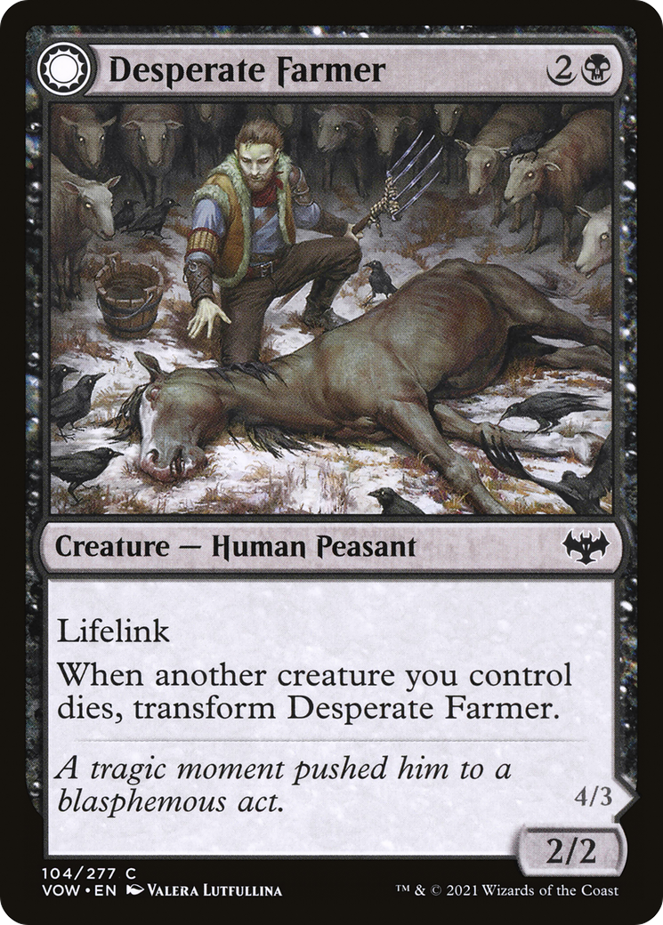 Image of Desperate Farmer (VOW-104) - Innistrad: Crimson Vow: (Double Faced Transform)
