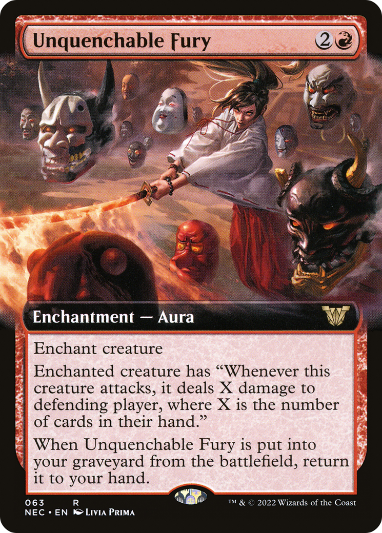 Image of Unquenchable Fury (Extended Art) (NEC-063) - Neon Dynasty Commander: (Extended Art)