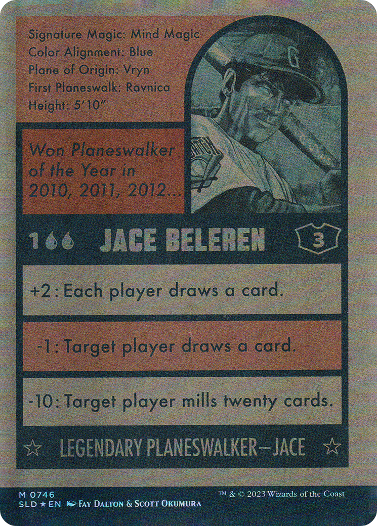 Image of Jace Beleren (746) (Autographed) (SLD-746) - Secret Lair Drop: (Full Art) (Borderless) Foil