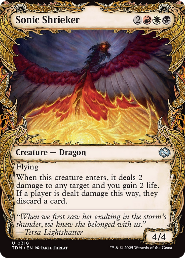 Image of Sonic Shrieker (Showcase) (TDM-318) - Tarkir: Dragonstorm: (Showcase) Foil