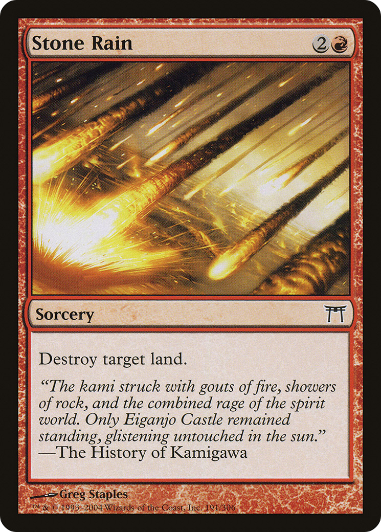 Image of Stone Rain (CHK-191) - Champions of Kamigawa Foil