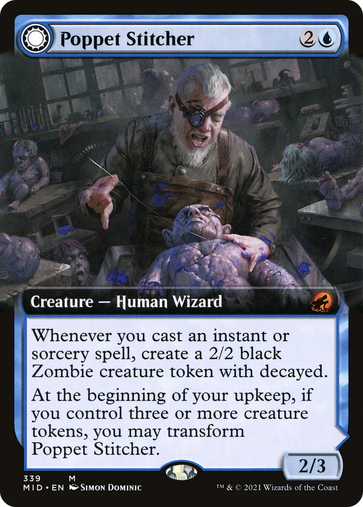 Image of Poppet Stitcher (Extended Art) (MID-339) - Innistrad: Midnight Hunt: (Extended Art, Double Faced Transform)