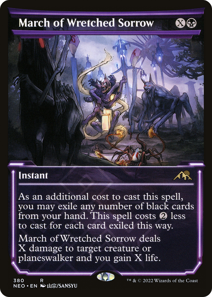 Image of March of Wretched Sorrow (Showcase) (NEO-380) - Kamigawa: Neon Dynasty: (Showcase) Foil