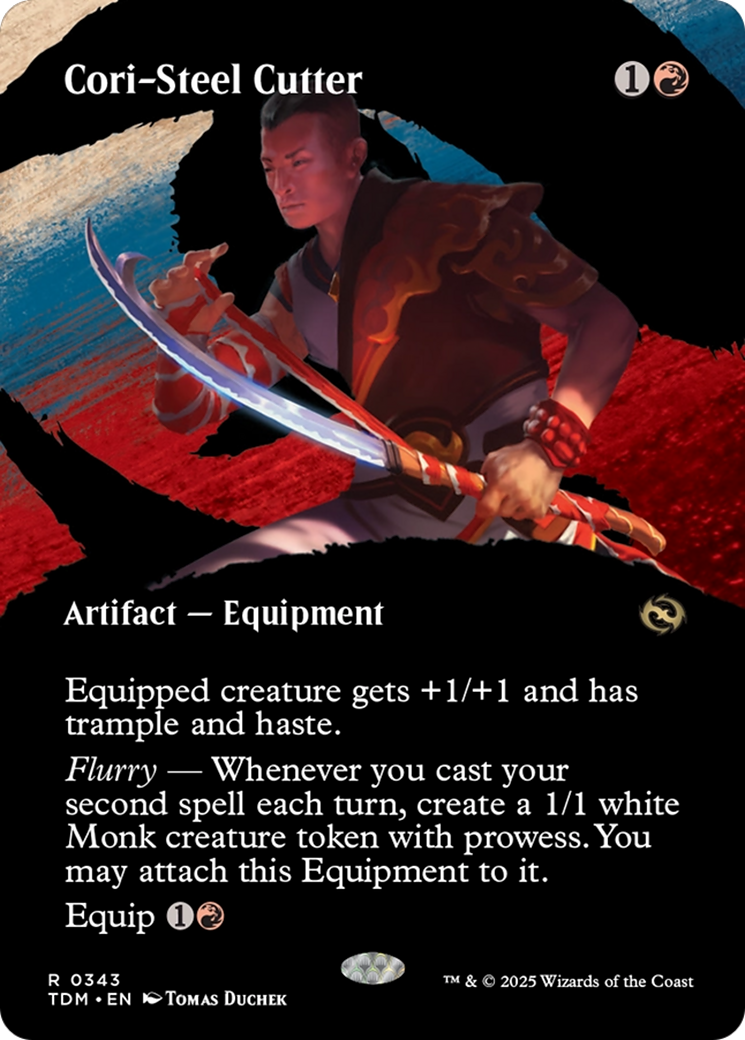 Image of Cori-Steel Cutter (Borderless) (TDM-343) - Tarkir: Dragonstorm: (Showcase) (Borderless) Foil
