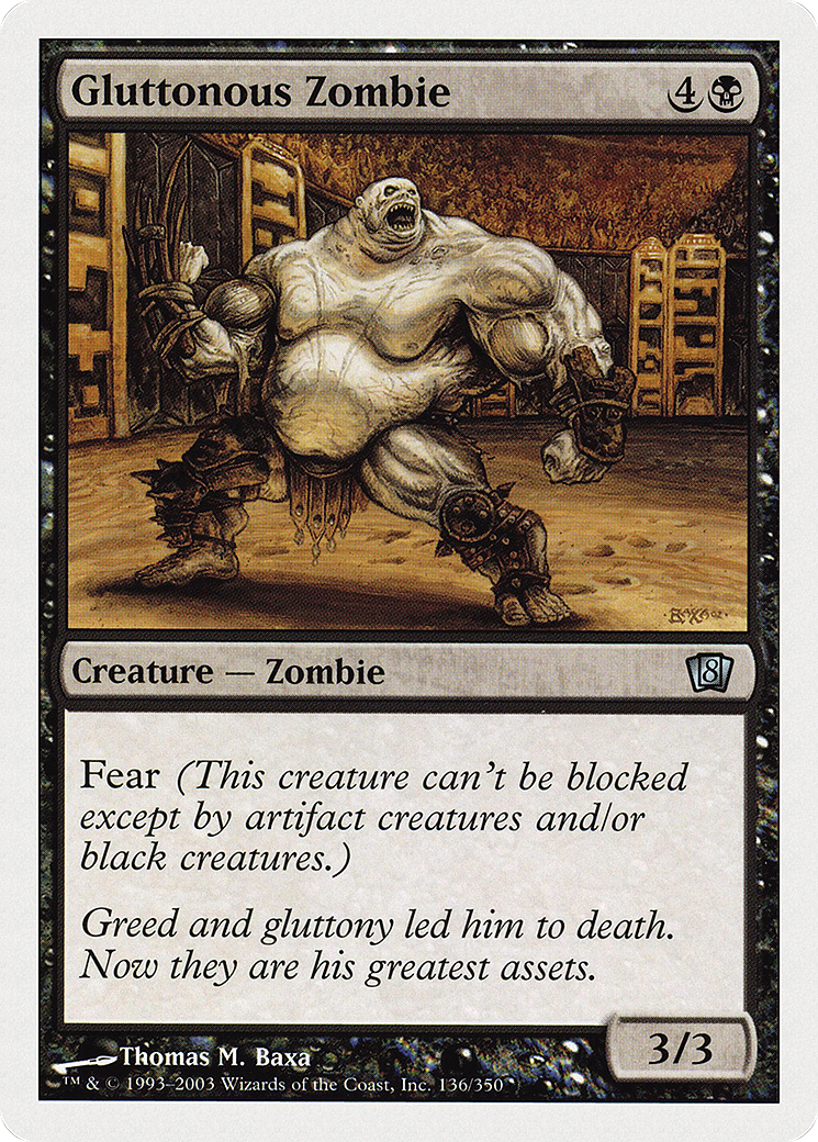 Image of Gluttonous Zombie (8ED-136) - 8th Edition Foil