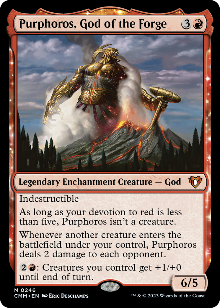 Image of Purphoros, God of the Forge (CMM-246) - Commander Masters: (enchantment) Foil