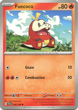 Image of Fuecoco 036/198  - Reverse Holofoil SV01 Scarlet & Violet Base Set - Common