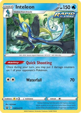 Image of Inteleon SWSH279  - Holofoil SWSH Sword & Shield Promo Cards - Promo