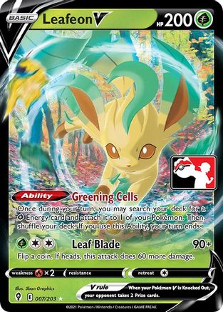 Image of Leafeon V 007  - Holofoil Prize Pack Series Cards - Ultra Rare