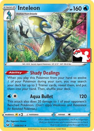 Image of Inteleon (058) 058  Prize Pack Series Cards - Rare
