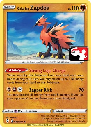 Image of Galarian Zapdos 082  Prize Pack Series Cards - Rare