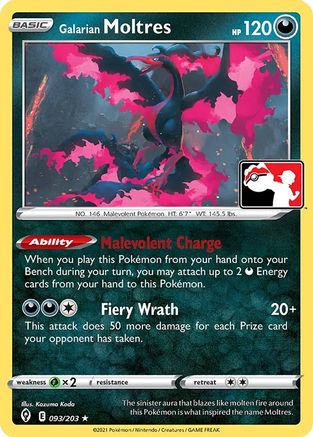 Image of Galarian Moltres 093  Prize Pack Series Cards - Rare