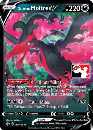 Image of Galarian Moltres V 097  - Holofoil Prize Pack Series Cards - Ultra Rare