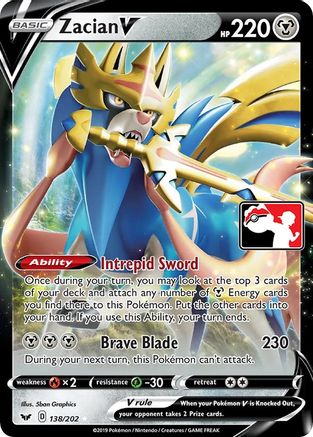 Image of Zacian V 138  - Holofoil Prize Pack Series Cards - Ultra Rare