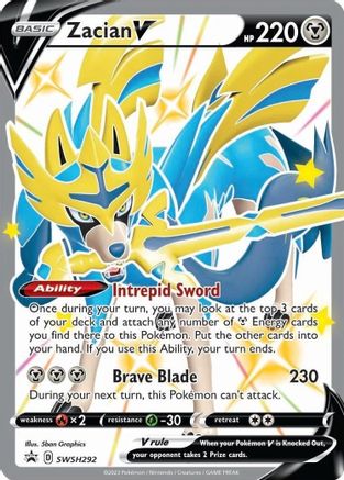 Image of Zacian V (Shiny) SWSH292  - Holofoil SWSH Sword & Shield Promo Cards - Promo