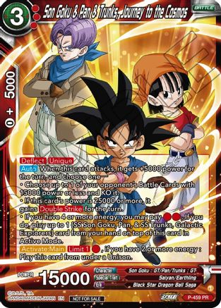 Image of Son Goku & Pan & Trunks, Journey to the Cosmos (Z03 Dash Pack) (P-459) - Promotion Cards Foil